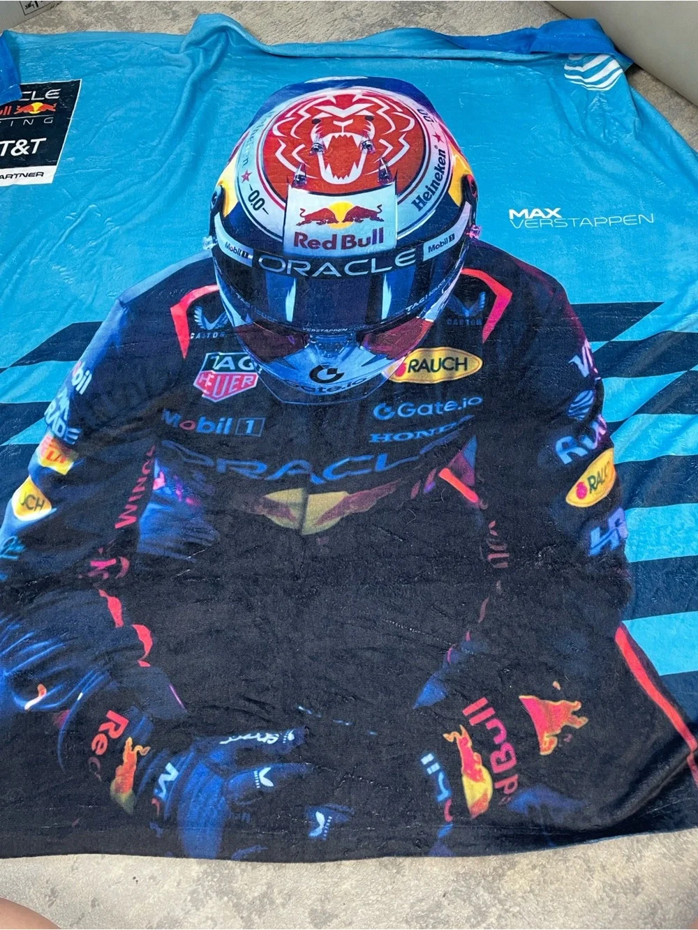 Max Verstappen Oracle Red Bull Racing Fleece Throw Blanket Formula 1 Blue